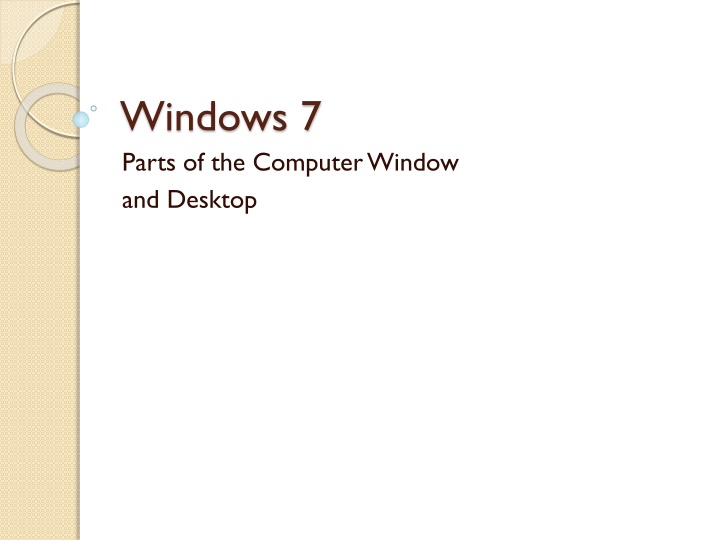 Exploring Windows 7 - A Visual Guide to Computer Desktop and Window Components
