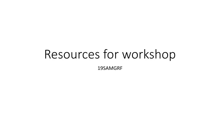 Workshop Resources Showcase for Creative Professionals