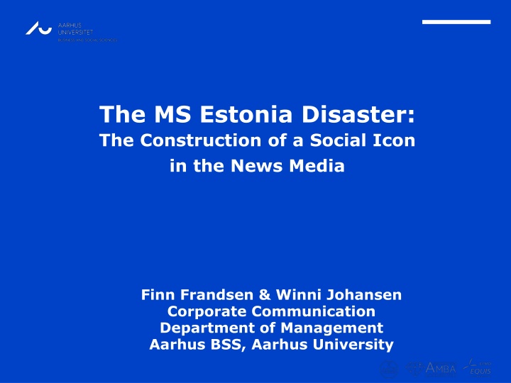The Construction of MS Estonia Disaster as a Social Icon in News Media