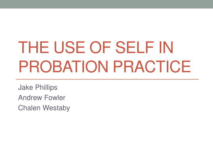 The Use of Self in Probation Practice: Understanding Self-Disclosure and Its Implications