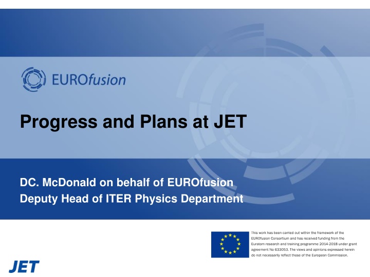 Progress and Plans at JET: Insights from EUROfusion Deputy Head at FPA Meeting