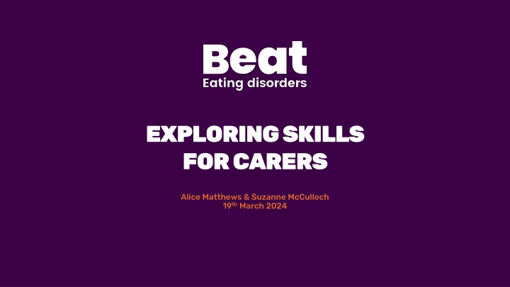 Skills for Carers Workshop Overview