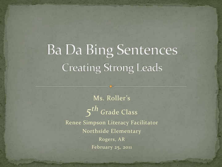 Enhancing Writing Skills Through BaDaBing Sentences in 5th Grade Class