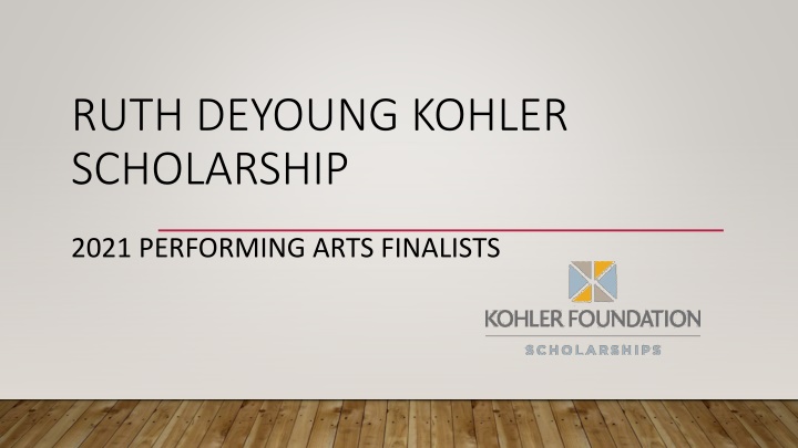 Showcase of Performing Arts Scholarships Finalists' Portfolios