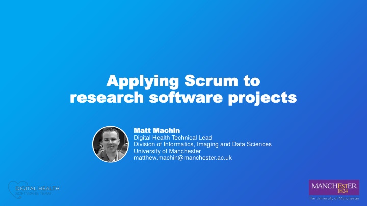 Applying Scrum to Research Software Projects