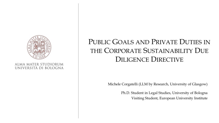 Integrating Public Goals into Corporate Sustainability Duties