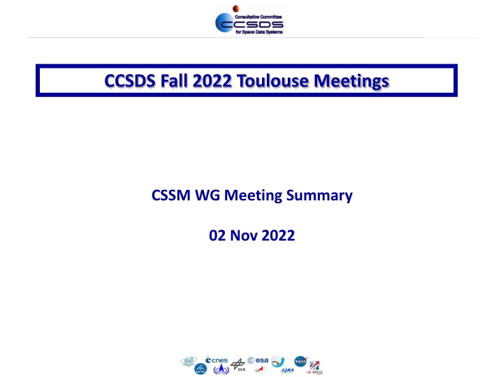 Updates from CCSDS Fall 2022 Toulouse Meetings