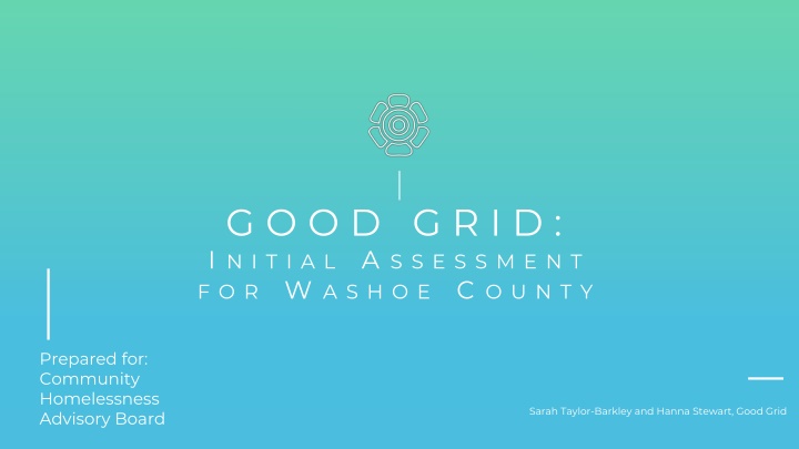 Initial Assessment for Washoe County Homelessness Advisory Board