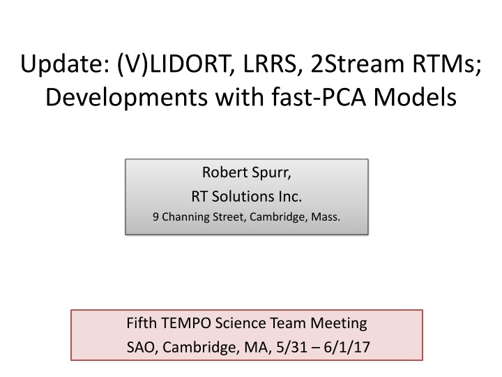 Developments in LIDORT and VLIDORT Models: Update and Upgrades