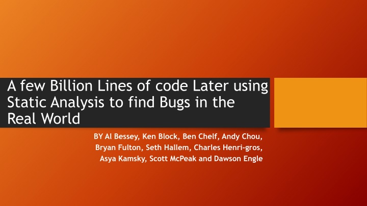 Lessons Learned from Commercializing a Bug Finding Tool