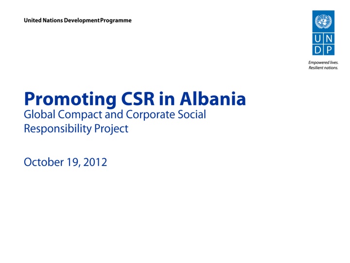 Government of Albania Leading CSR Promotion Efforts