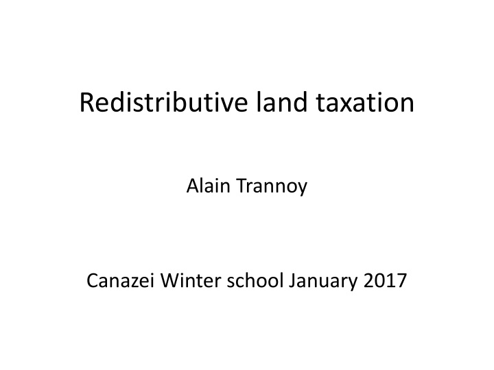 Reviving Georgism: Redistributive Land Taxation for Economic Equality