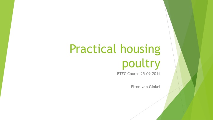 Practical Housing of Poultry: A Comprehensive Guide for BTEC Course
