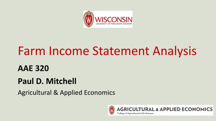 Farm Income Statements in Agricultural Operations