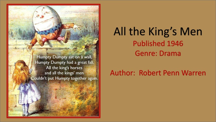 Inequality and Power Dynamics in 'All the King's Men'