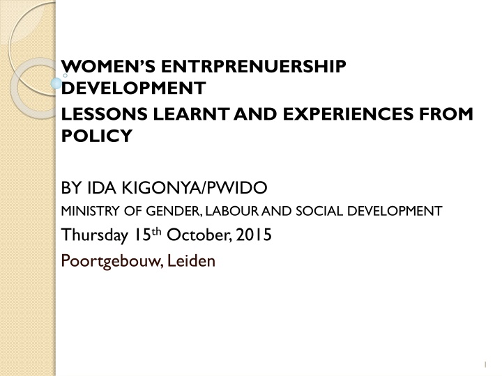 Challenges and Opportunities for Women Entrepreneurs in Uganda
