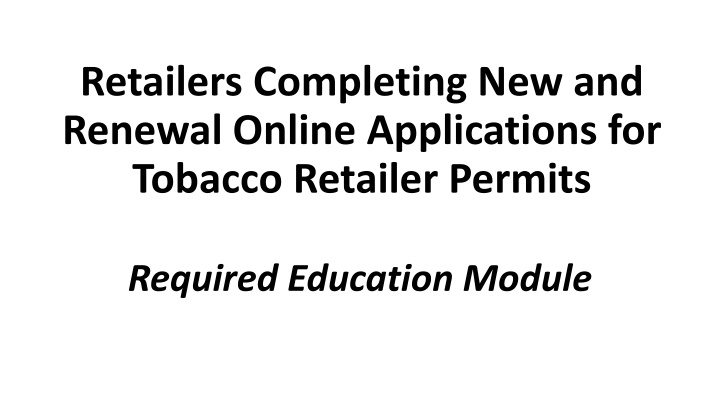 Philadelphia Tobacco Retailer Permit Requirements and Regulations