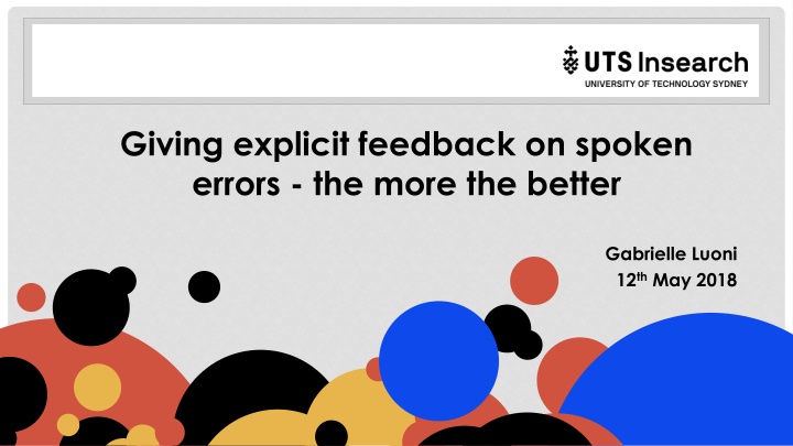 Enhancing Language Learning Through Explicit Feedback on Spoken Errors