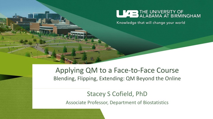 Applying QM Standards to Enhance Face-to-Face Courses
