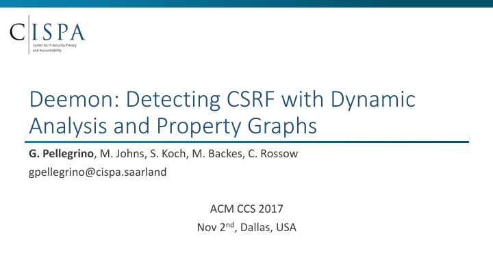 Detecting CSRF with Dynamic Analysis and Property Graphs