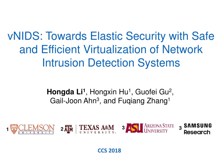 Elastic Security Virtualization with vNIDS