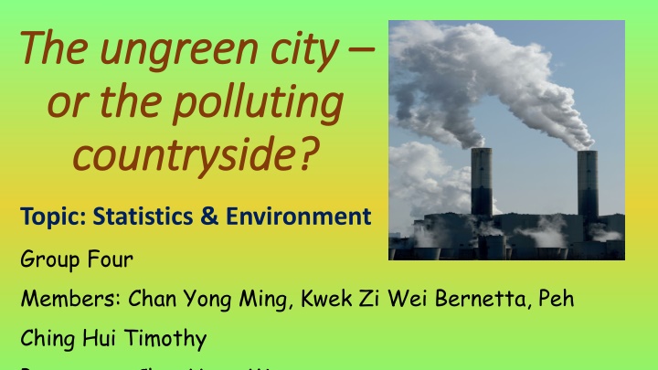 Impact of Urban and Rural Areas on Environmental Pollution