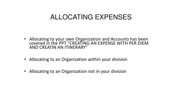 Efficient Expense Allocation and Reporting Process