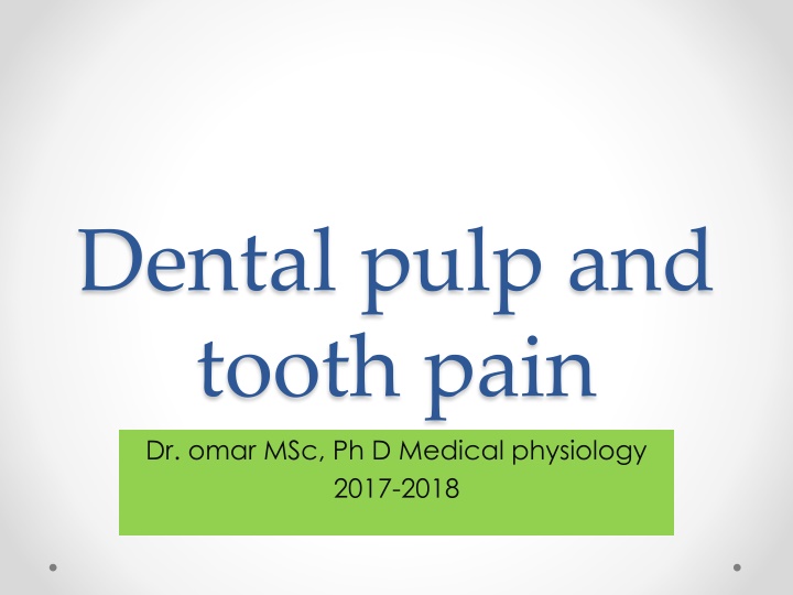 Dental Pulp and Tooth Pain: A Comprehensive Overview