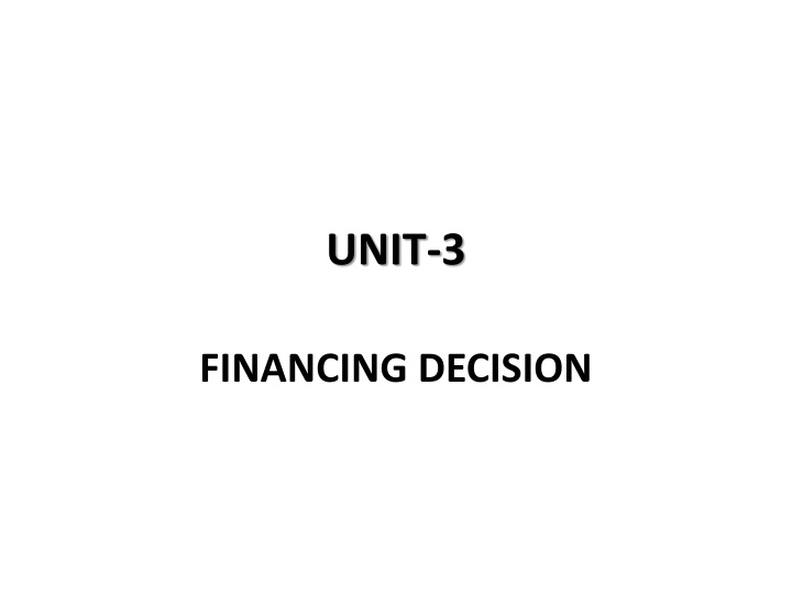Financing Decision and Cost of Capital in Business