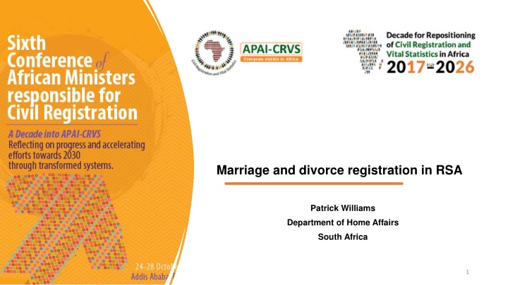 Marriage and Divorce Registration in RSA: Practices and Strategies