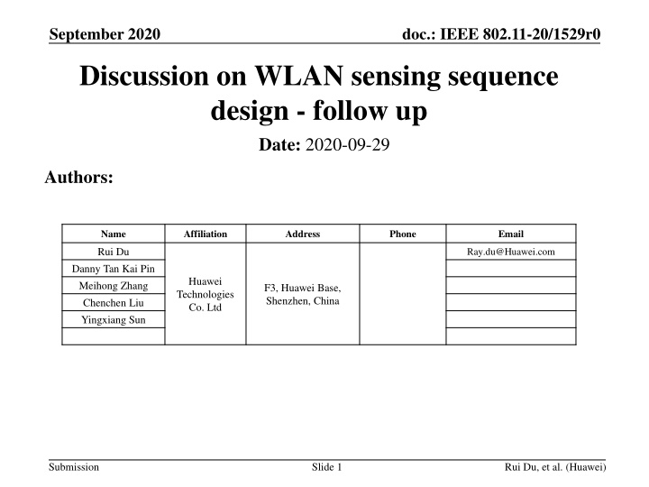 Analysis of WLAN Sensing Sequence Design Using Ambiguity Function and Range-Doppler Map