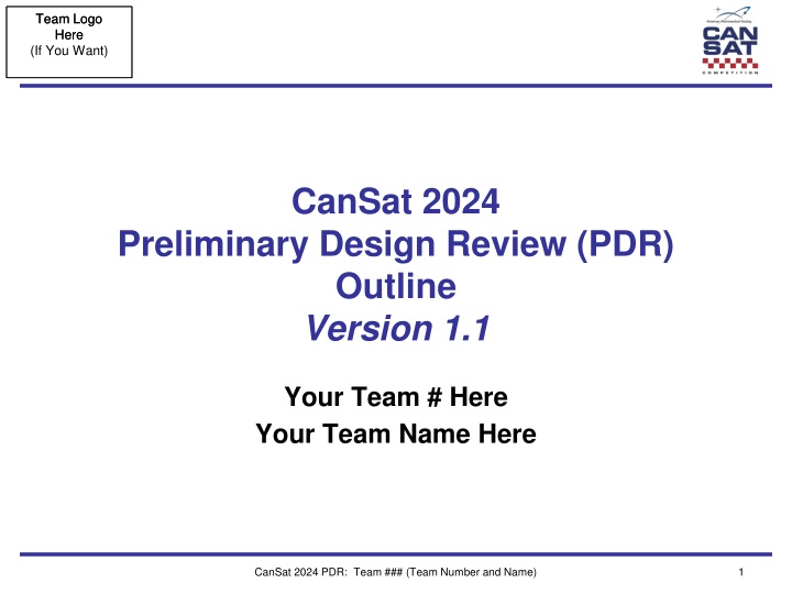 CanSat 2024 Preliminary Design Review (PDR) Presentation Overview