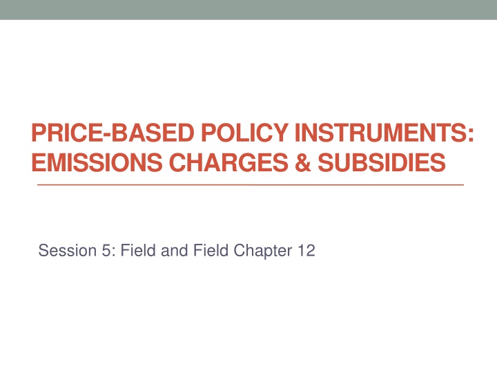 Emission Charges for Environmental Policy