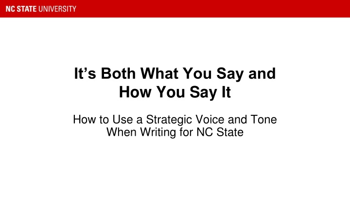 Crafting a Strategic Voice and Tone for NC State Branding