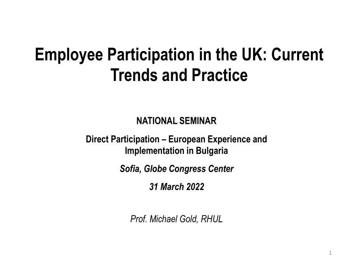 Employee Participation Trends and Challenges in the UK