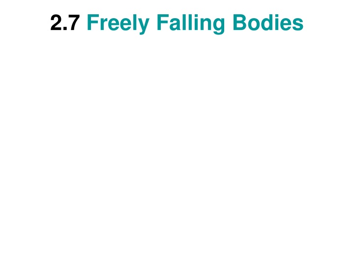 Freely Falling Bodies