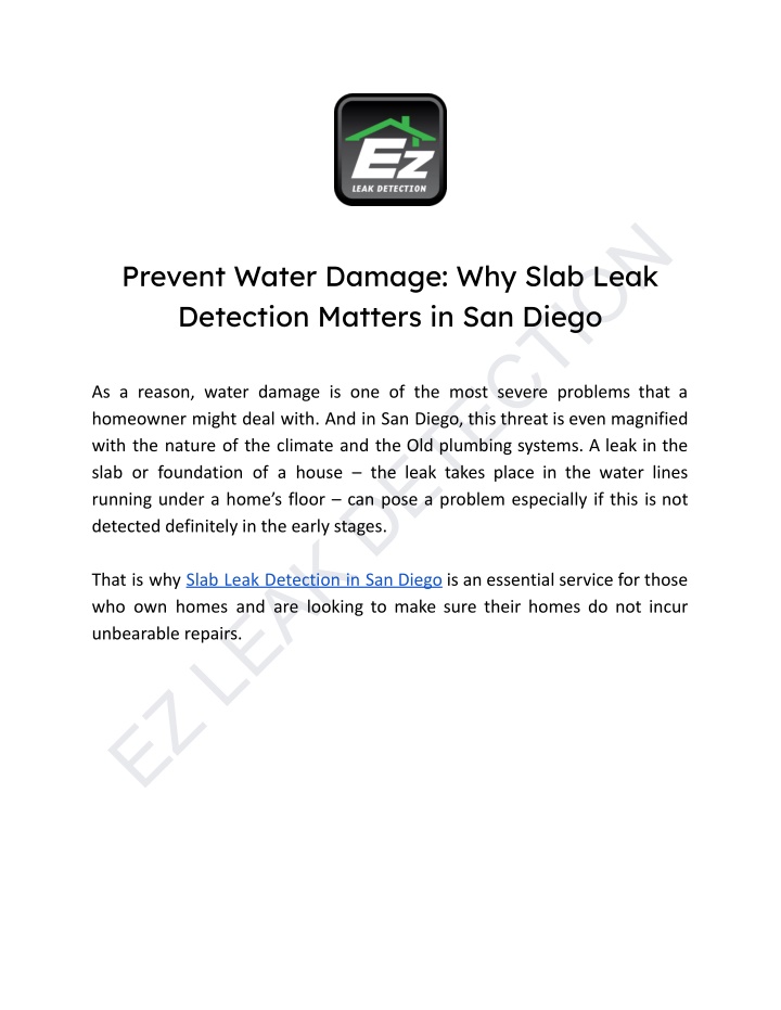 ez leak detection n.w