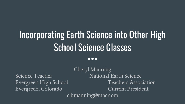 Enhancing Science Education Through Earth Science Integration