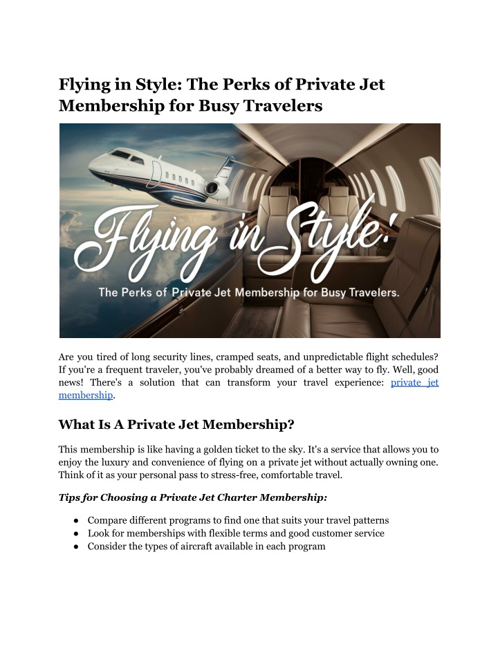 flying in style the perks of private n.w