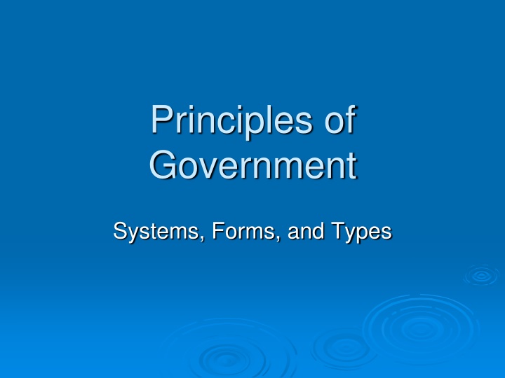 Principles of Government Systems and Types Explained