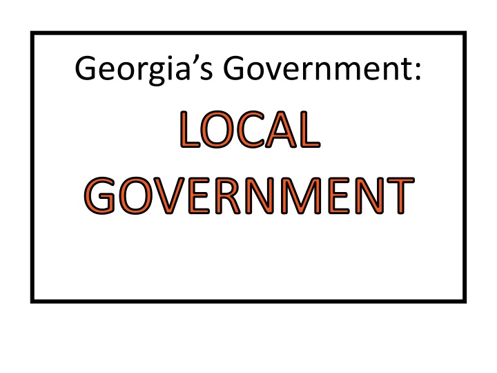 Overview of Local Governments in Georgia