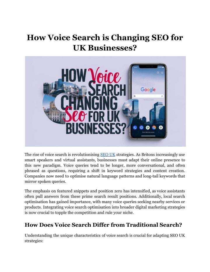 how voice search is changing seo for uk businesses n.w