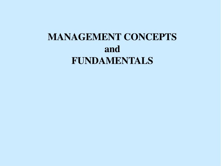 Management: Concepts, Definitions, and Functions