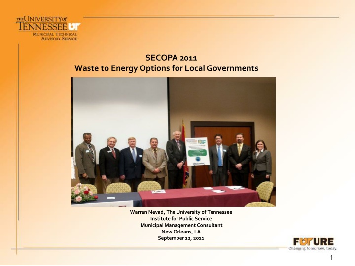 Waste to Energy Options for Local Governments