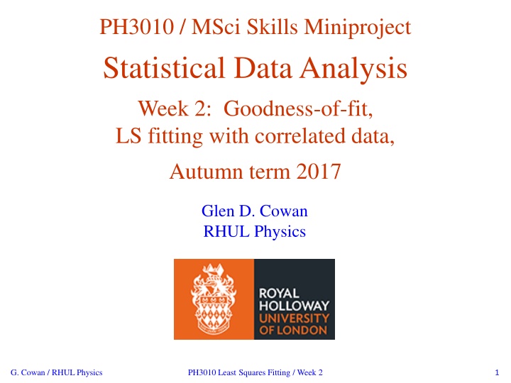 Goodness-of-Fit and Least Squares Fitting in Statistical Data Analysis