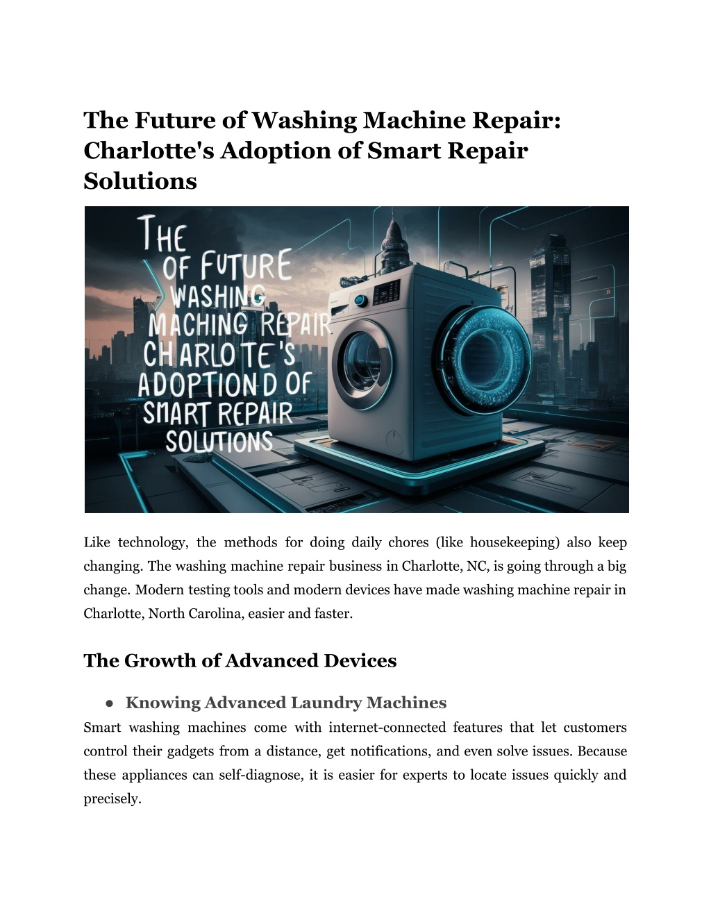 the future of washing machine repair charlotte l.w