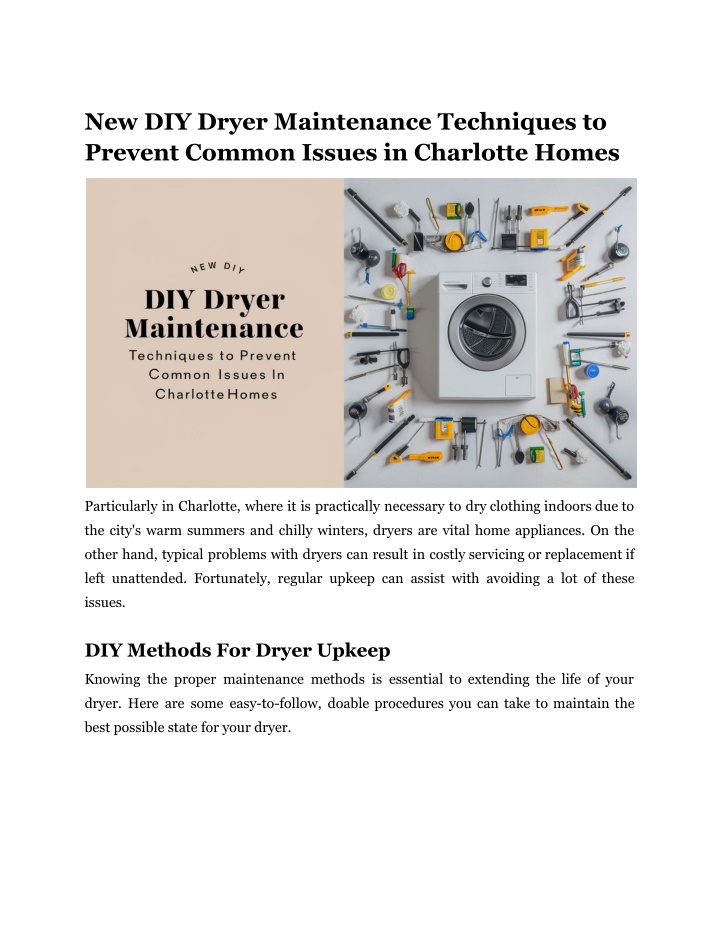 new diy dryer maintenance techniques to prevent n.w