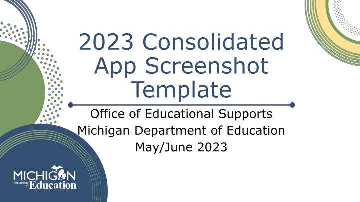 Guidance for Organizing Recommended Screenshots in the 2023 Consolidated Application