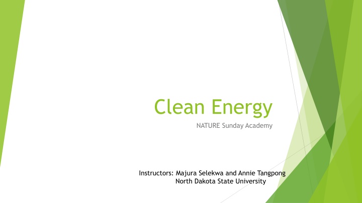 Energy and Electricity in Clean Energy Nature Sunday Academy