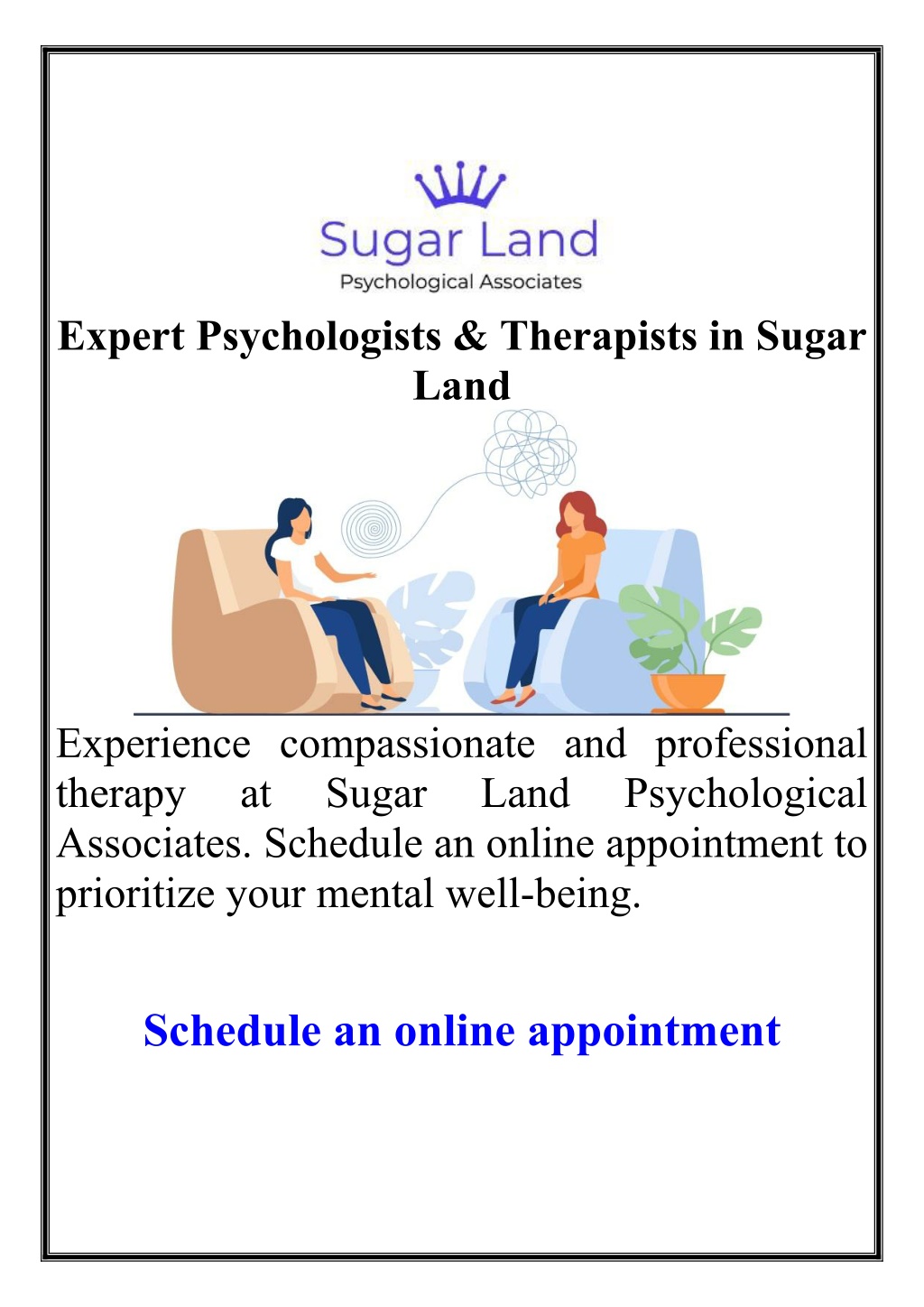 expert psychologists therapists in sugar land l.w